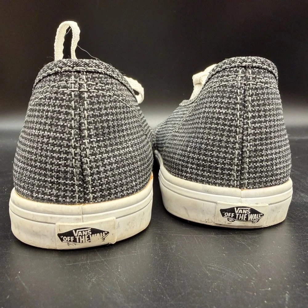 Vans Authentic Lo Pro Grey White Houndstooth Textile‎ Sneakers Womens 8 Mens 6.5